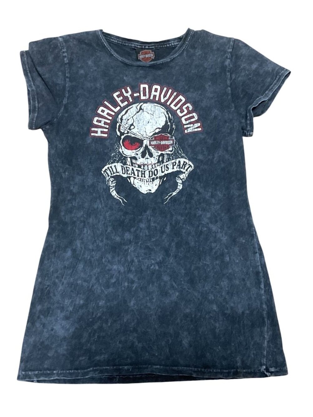 Harley-Davidson T-Shirt Sz S Black Acid Wash Skull Graphic Apache Junction AZ